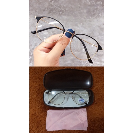 [FREE KOTAK+LAP] KACAMATA PHOTOCROMIC KOREA/KACAMATA ANTIRADIASI 2IN1 PHOTOCROMIK-GOLD+KOTAK+LAP