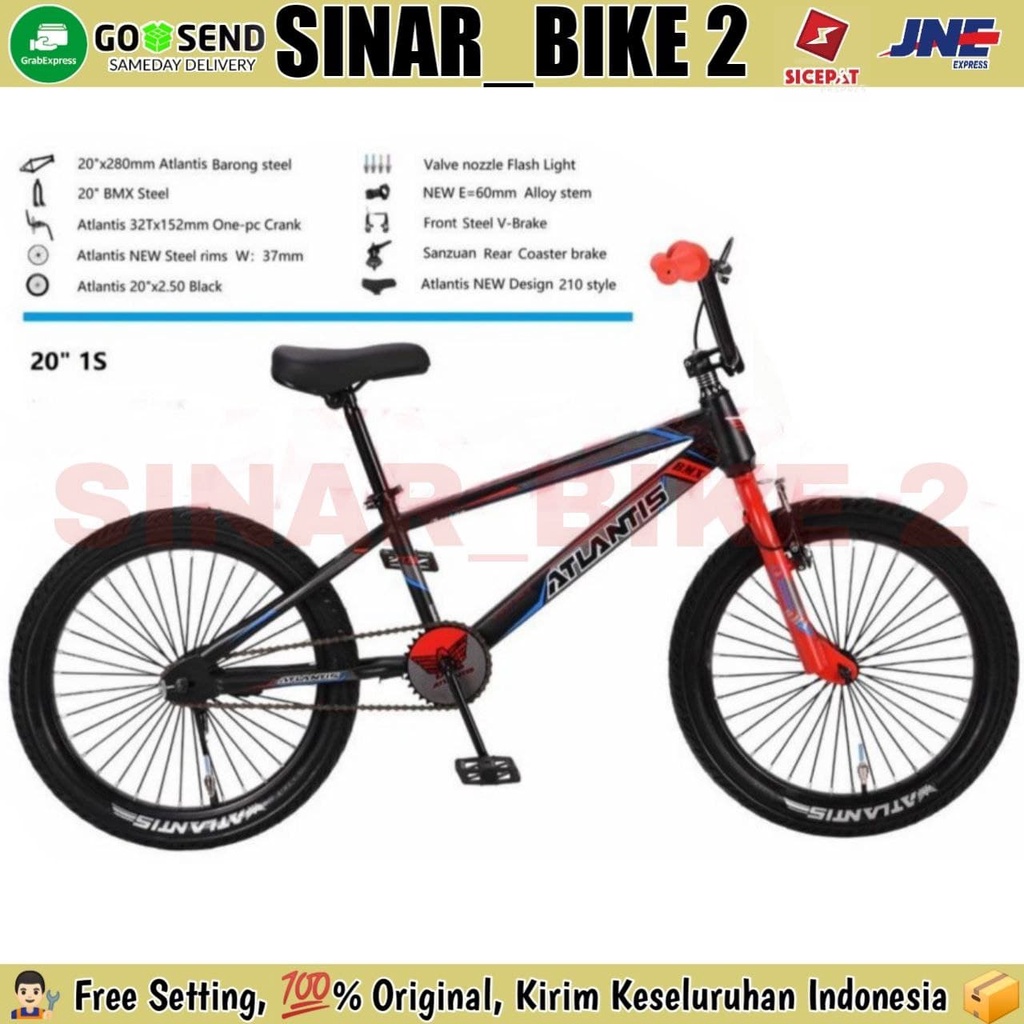 Sepeda Anak BMX 20 Inch ATLANTIS BARONG Ban Jumbo Bonus Jalu