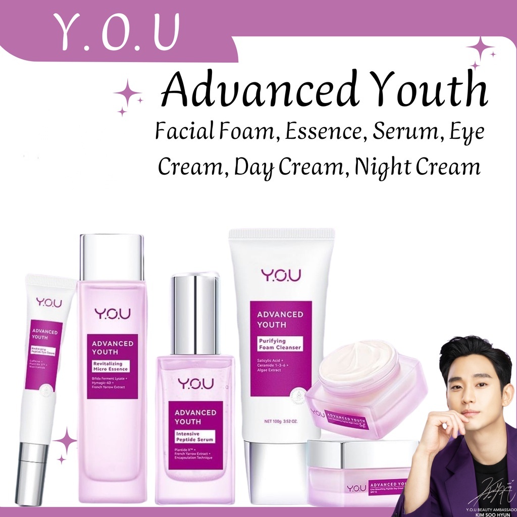 ❤ MEMEY ❤ Y.O.U Advanced Youth | Purifying Cleanser | Peptide Serum | Revitalizing Micro Essence | Peptide Eye Cream | BPOM