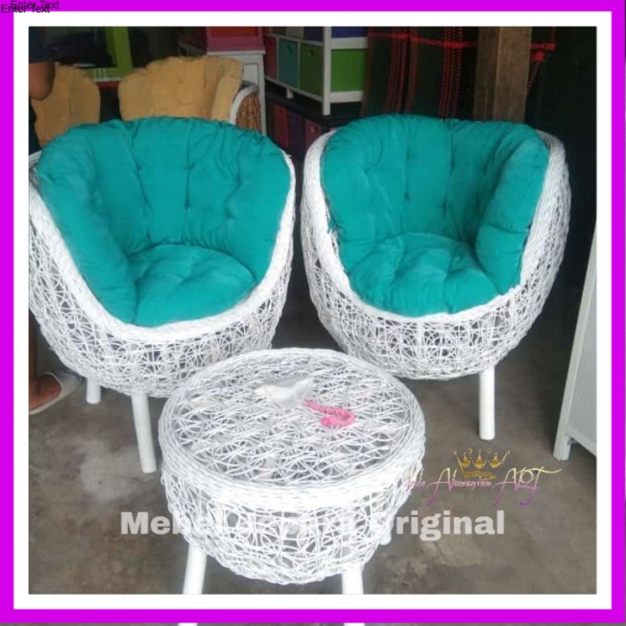 Kursi Santai 2+1 + Kursi Bahan Rotan Sintetis Anti Karat