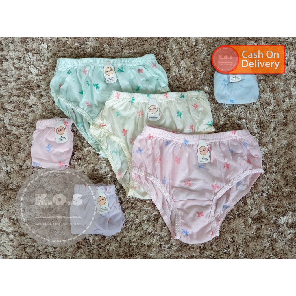 undies celana dalam wanita cd katunperempuan lokal bermotif size s,m,l,xl,lll