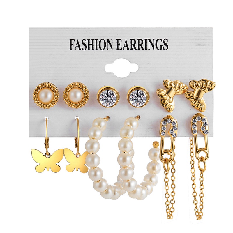 Set Anting Bentuk Kupu-Kupu Motif Leopard Warna Coklat Untuk Wanita
