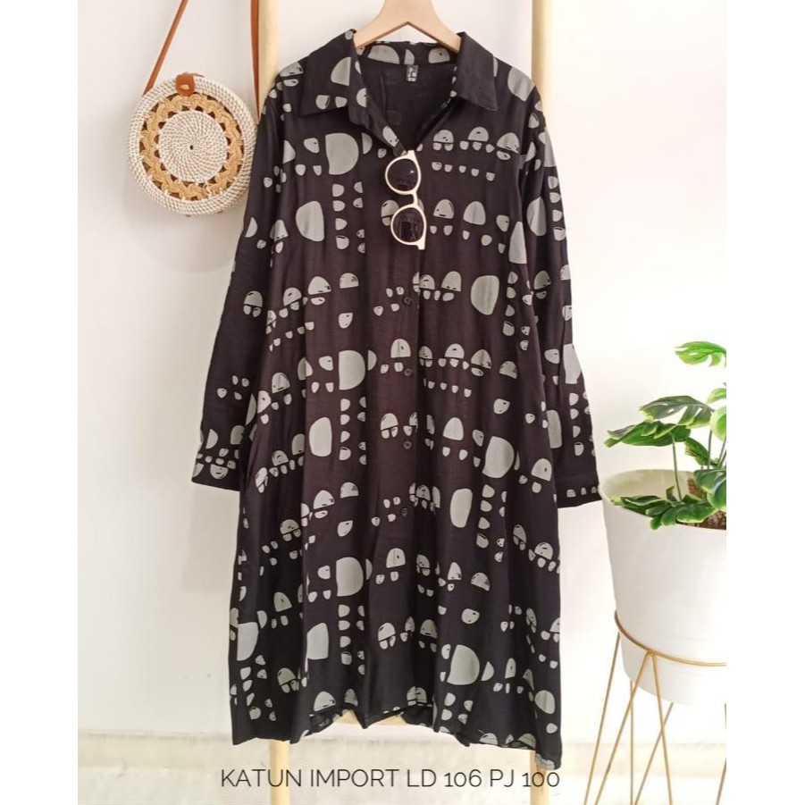 tunik katun rayon salur warnawarni import