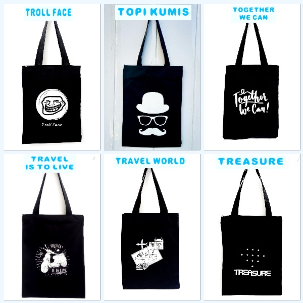 ( PART 3 ) Totebag tote bag resleting tas kain bahan Drill Islamic Quotes (bisa cod) pakai resleting || Kiiyoomii ||