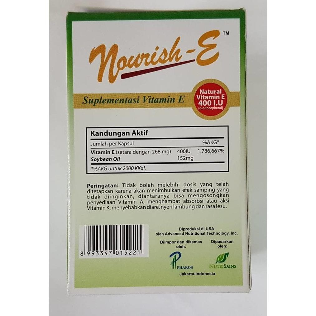 Vitamin E Untuk Promil Kecantikan Anti Oksidan Kulit Nourish E 400iu