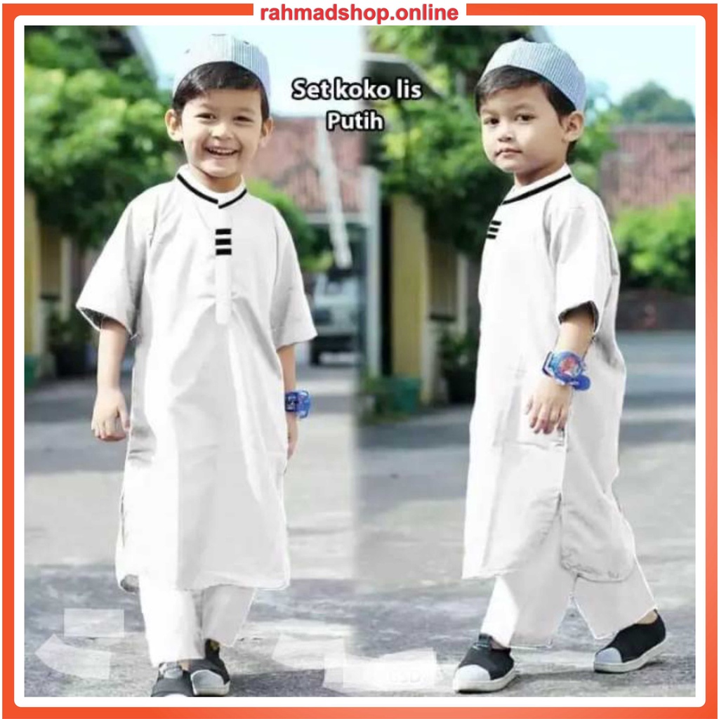 Baju Koko Anak Laki laki Muslim Setelan Cowok Turki Lakilaki Set Stelan List 1 - 13 tahun