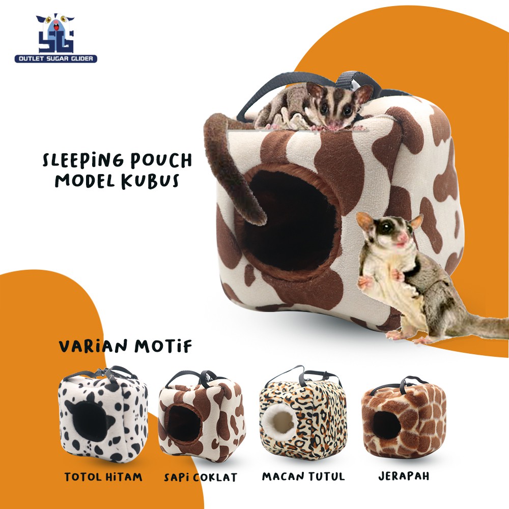 SLEEPING POUCH MODEL KUBUS HEWAN SUGAR GLIDER, TUPAI TERBANG