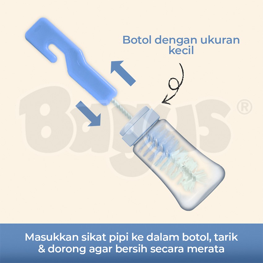 Bagus Pipi Sponge Baby Bottle Nipple Brush Set Sikat Botol Bayi 715