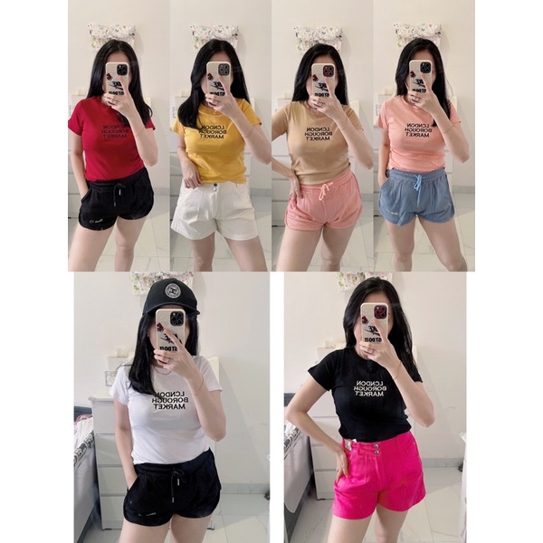 kaos wanita import tulisan , croptop / kaos pendek korean polos tulisan bkk murah.theani top import kaos,kaos polos theani