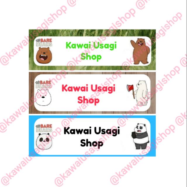 

Stiker label nama sticker We Bare Bears