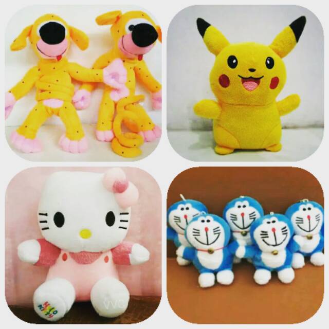 Tempelan kaca mobil boneka karakter