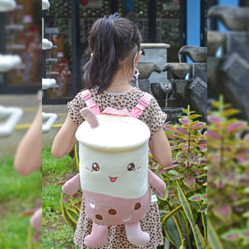 ( BISA COD ) PROMO TAS RANSEL ANAK BENTUK BOBA / TAS PUNGGUNG BONEKA BOBA / TAS ANAK BONEKA BOBA LUCU BAHAN LEMBUT / TAS BENTUK BOBA LUCU