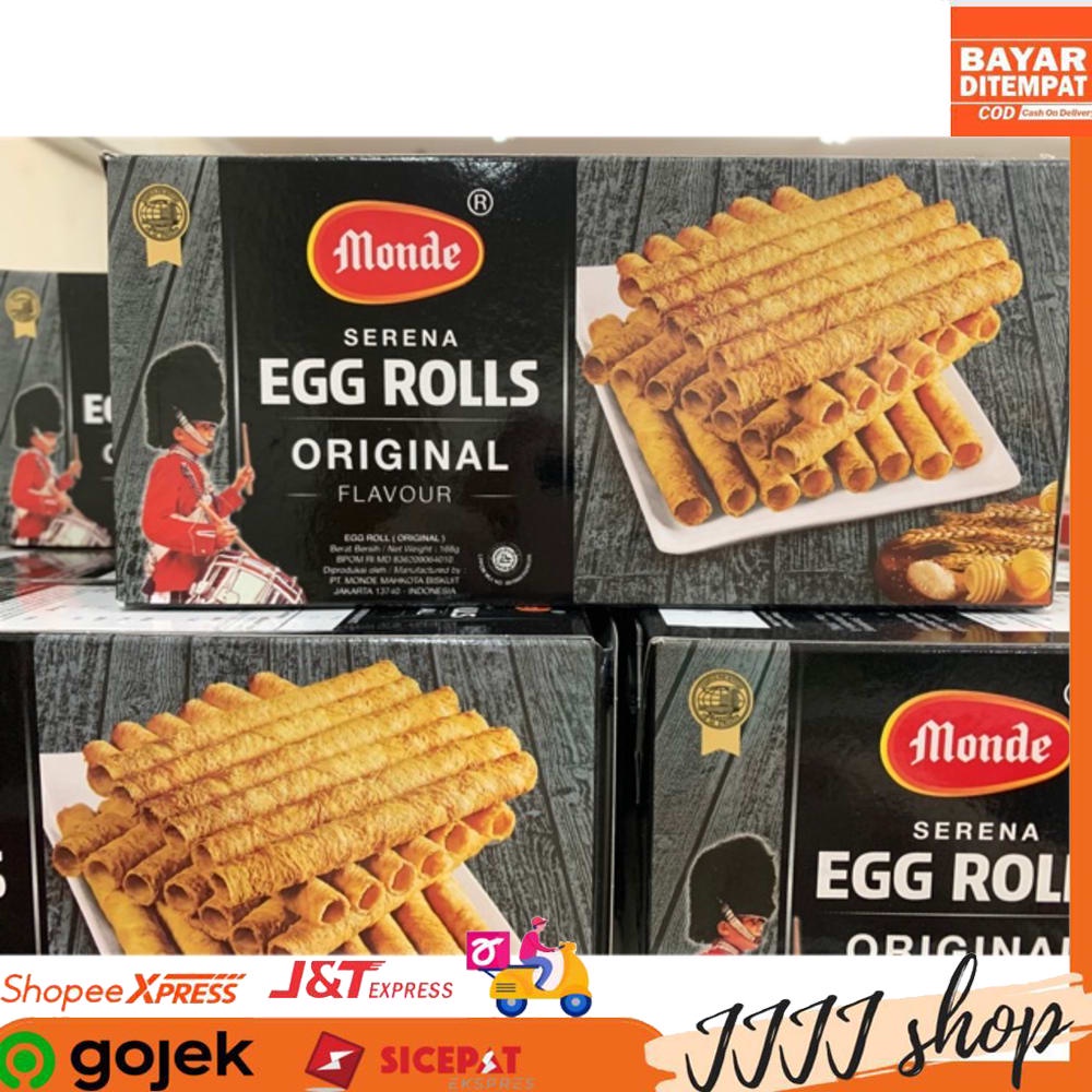 

Biskuit Monde Serena Egg Rolls Cookies snack Original box 168gr