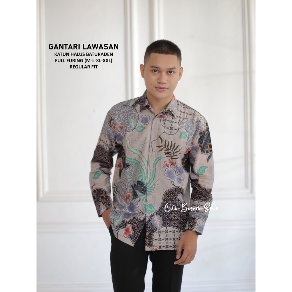 GANTARI LAWASAN Batik Pria Full Furing Bahan Katun Halus Baturaden