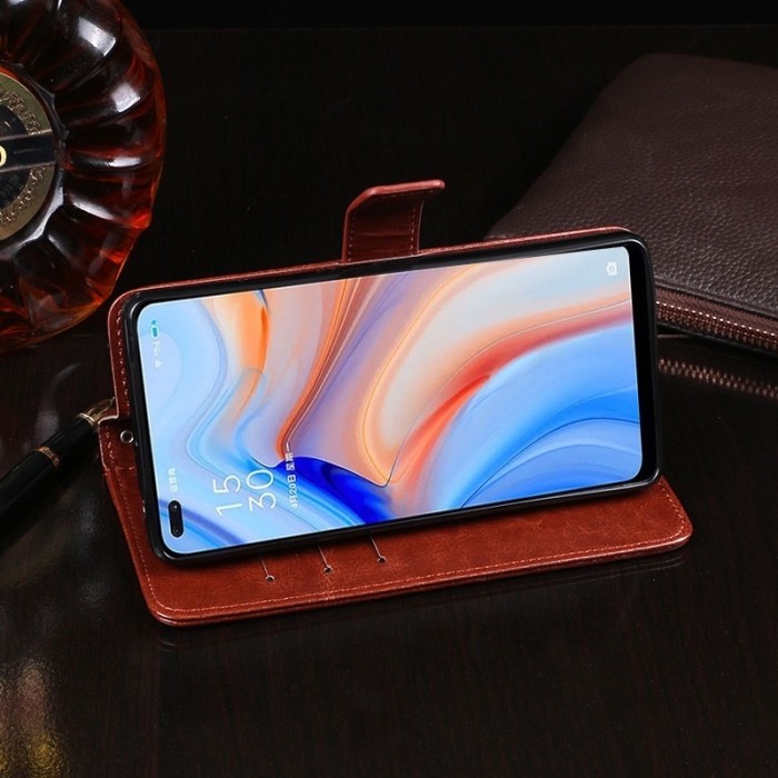 OPPO RENO 4F FLIP LEATHER CASE DOMPET WITH SLOT CARD FLIPCOVER