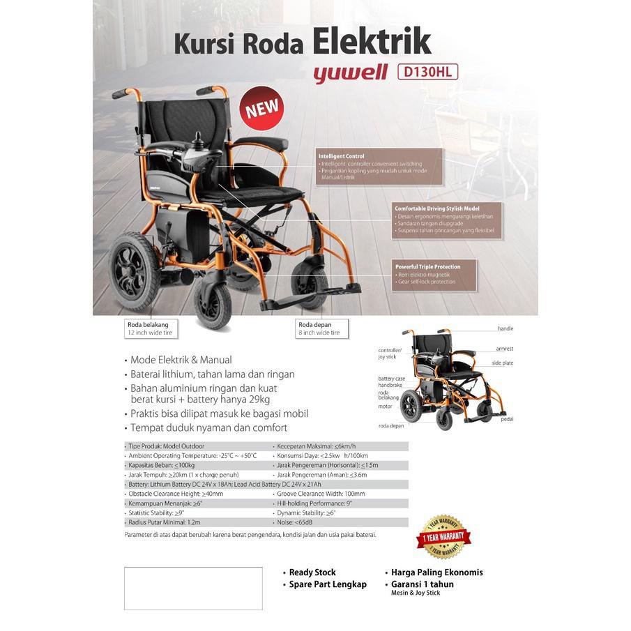 Yuwell Kursi Roda Elektrik Electric Wheelchair D130HL