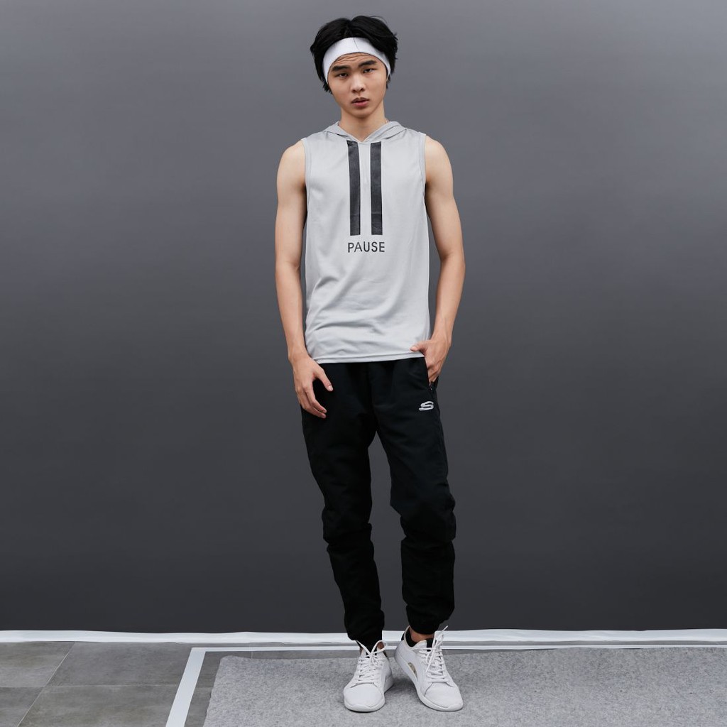 DONSON Sportswear Hoodie Singlet Sleeveless Tank Top Pause Grey