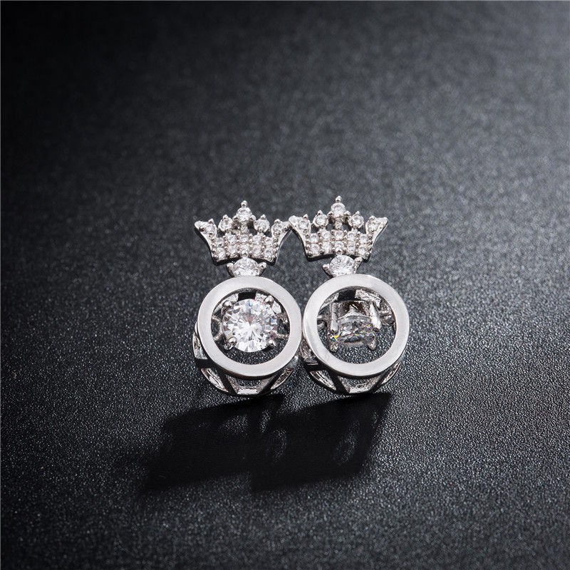 Anting Silver Perak S925 Wanita Fashion Murah AAS004 motif mahkota bulat cocok pesta