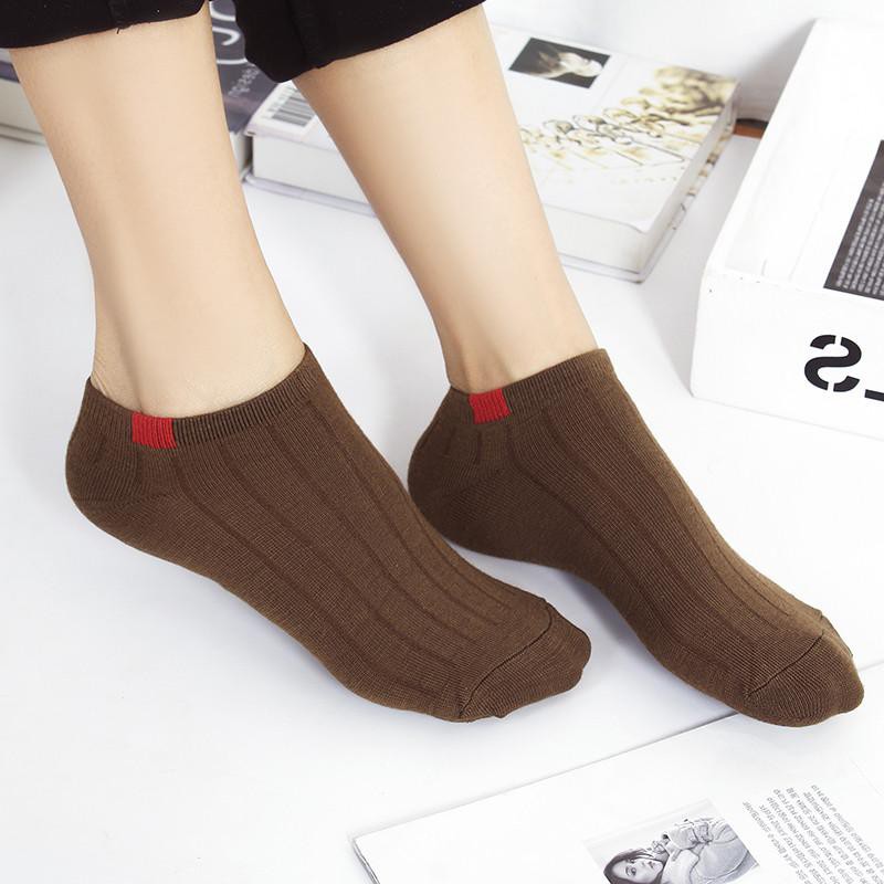 FygaleryMedan D020 Kaos Kaki Polos Wanita KaosKaki Ankle Pendek Korea Murah Short Socks-Coklat