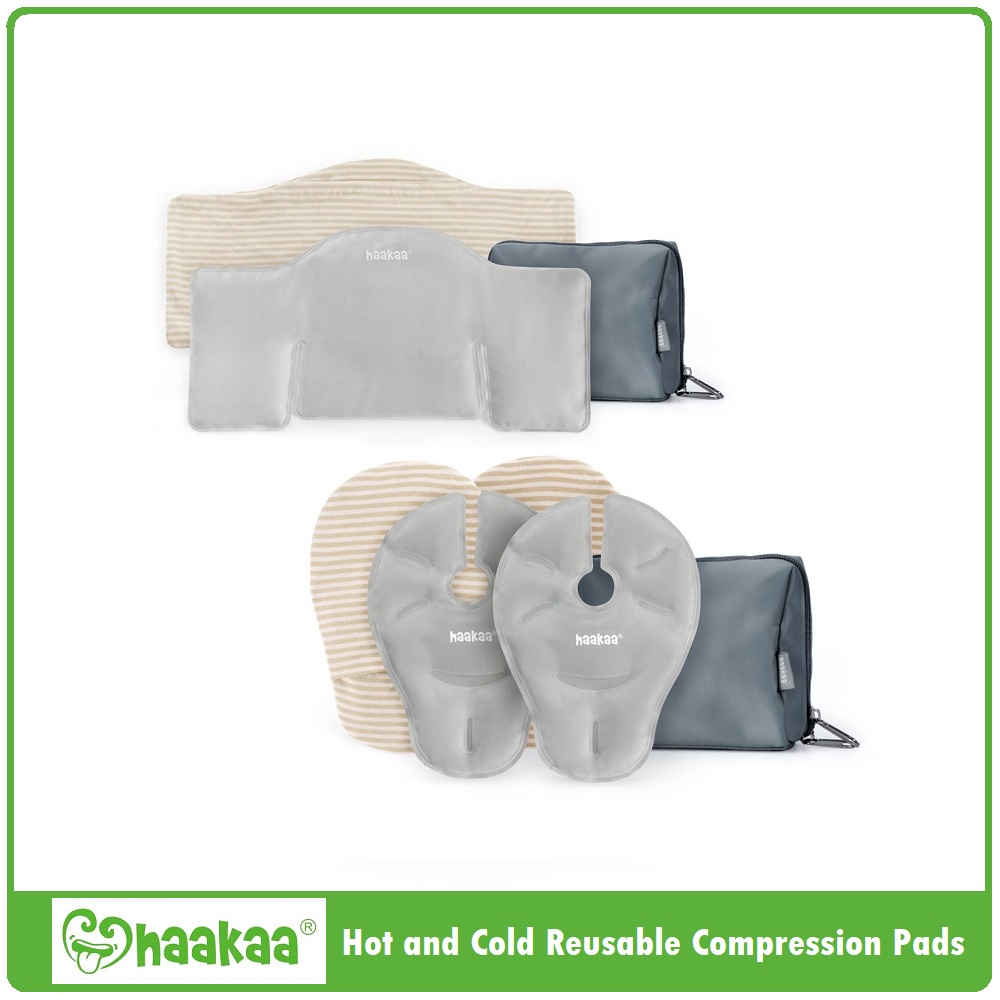 Haakaa Hot and Cold Reusable Compression Pads - Suva Grey