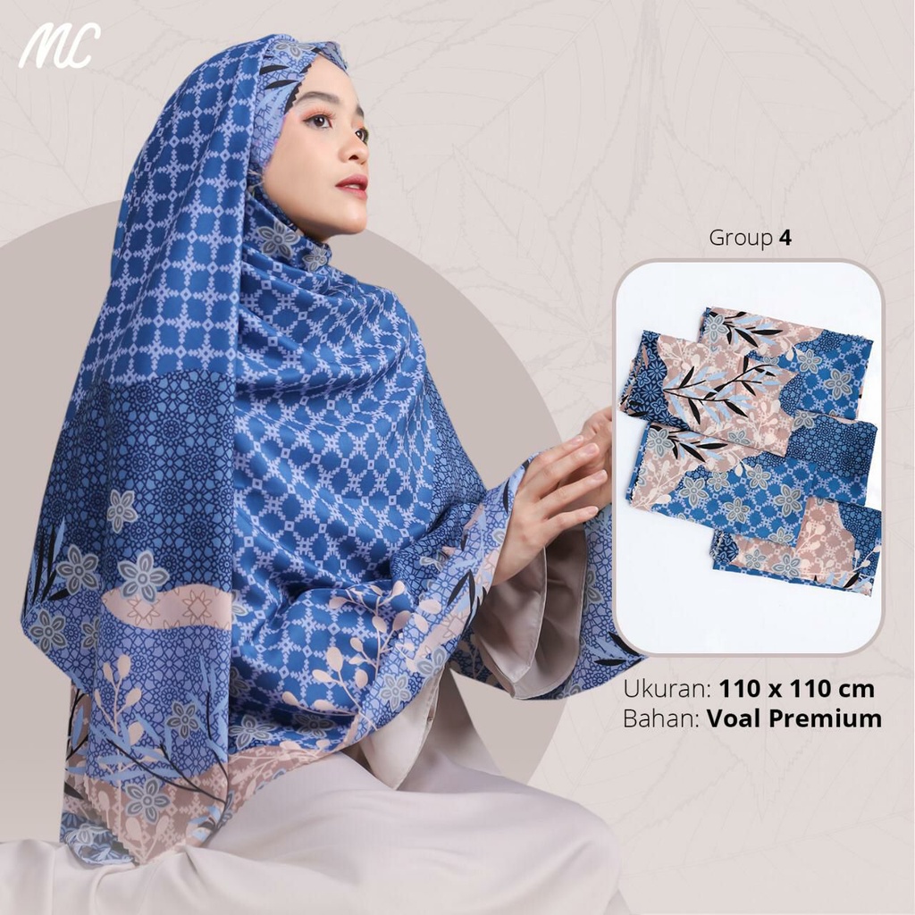 JILBAB SEGIEMPAT VOAL PREMIUM MISS COLOR SCARF BY UMAMA SCARF HIJAB DIGITAL PRINT 110X110CM