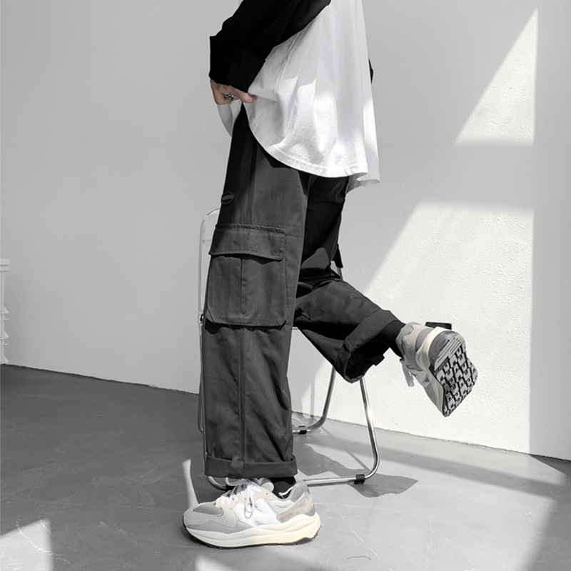 Cargo Pants Pria celana cargo hitam celana panjang cargo pria celana cargo korean style celana banyak kantong pria baggy pants kasual celana korean style pria celana pria panjang