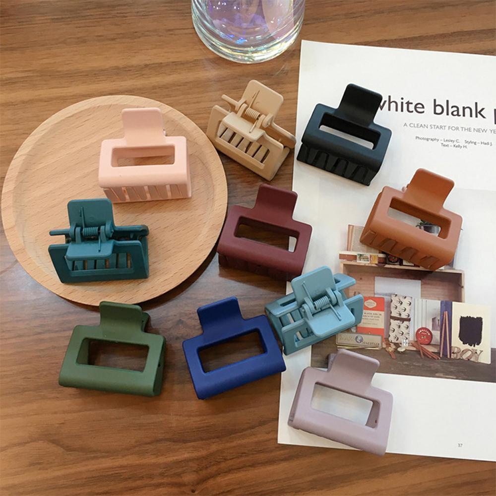 Augustina Hair Crabs Elegant Fashion Frosting Resin Square Jepit Rambut Anak Perempuan