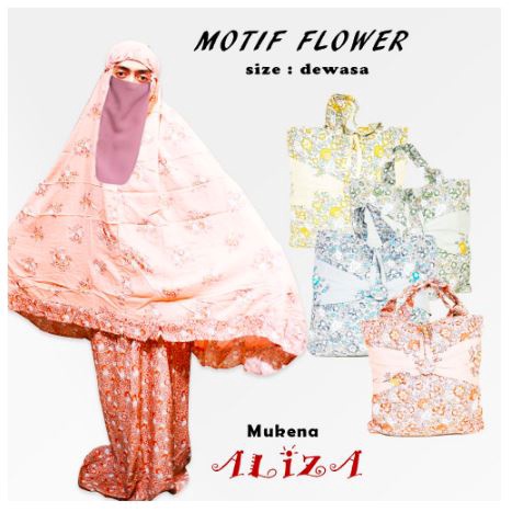 FM - MUKENA DEWASA MOTIF / Mukena Aliza Premium Motif Flower - Random colour