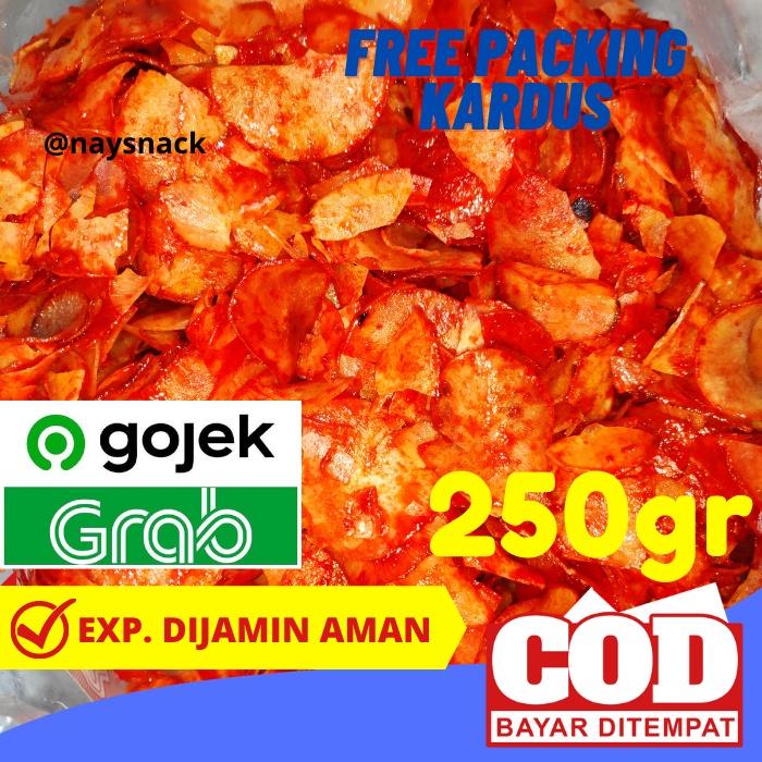 

Keripik Singkong Lengket Sanjay Balado Pedas Kripik Padang Kiloan Isi Bersih 250 dan 100 Gram