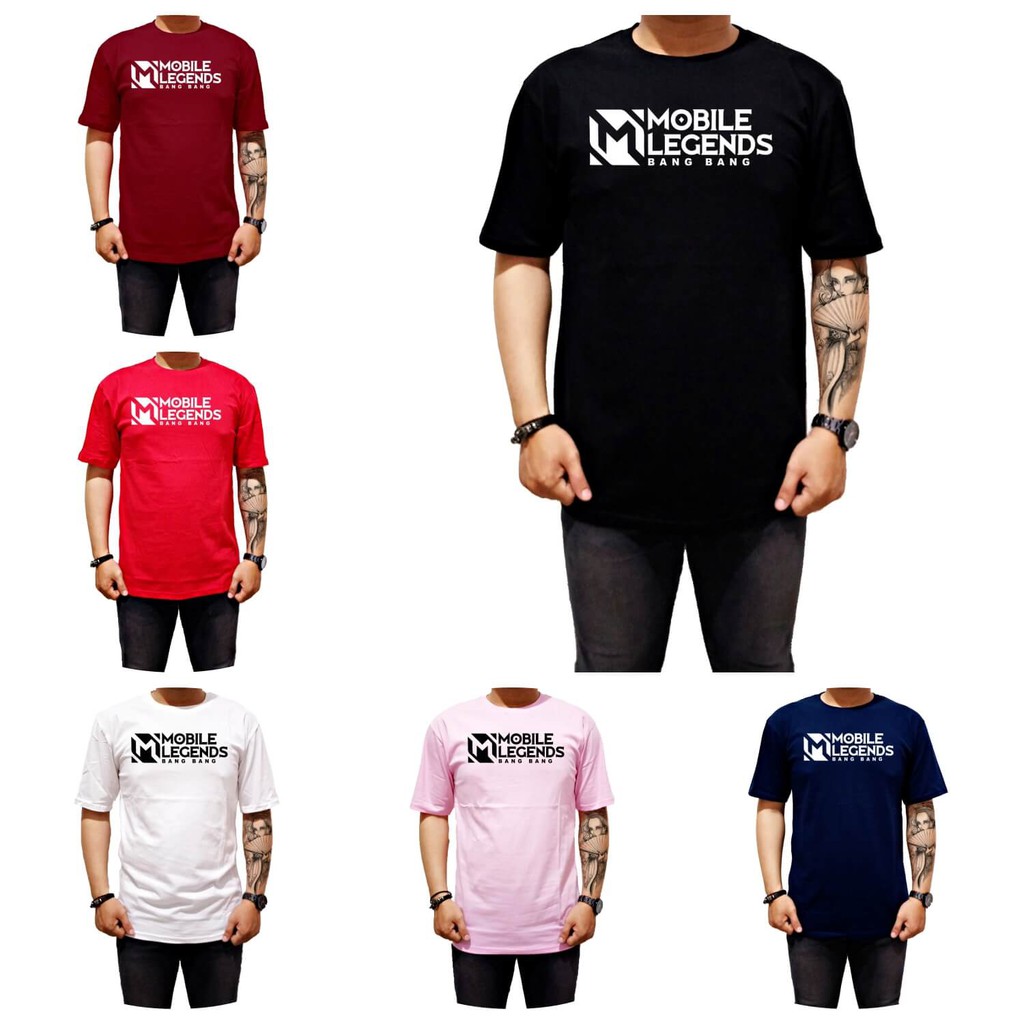 V2 Kaos Distro / Kaos Pria / Kaos Murah / Oblong Unisex MOBILE LEGENDS ML LOGO BARU 6 WARNA S M L XL