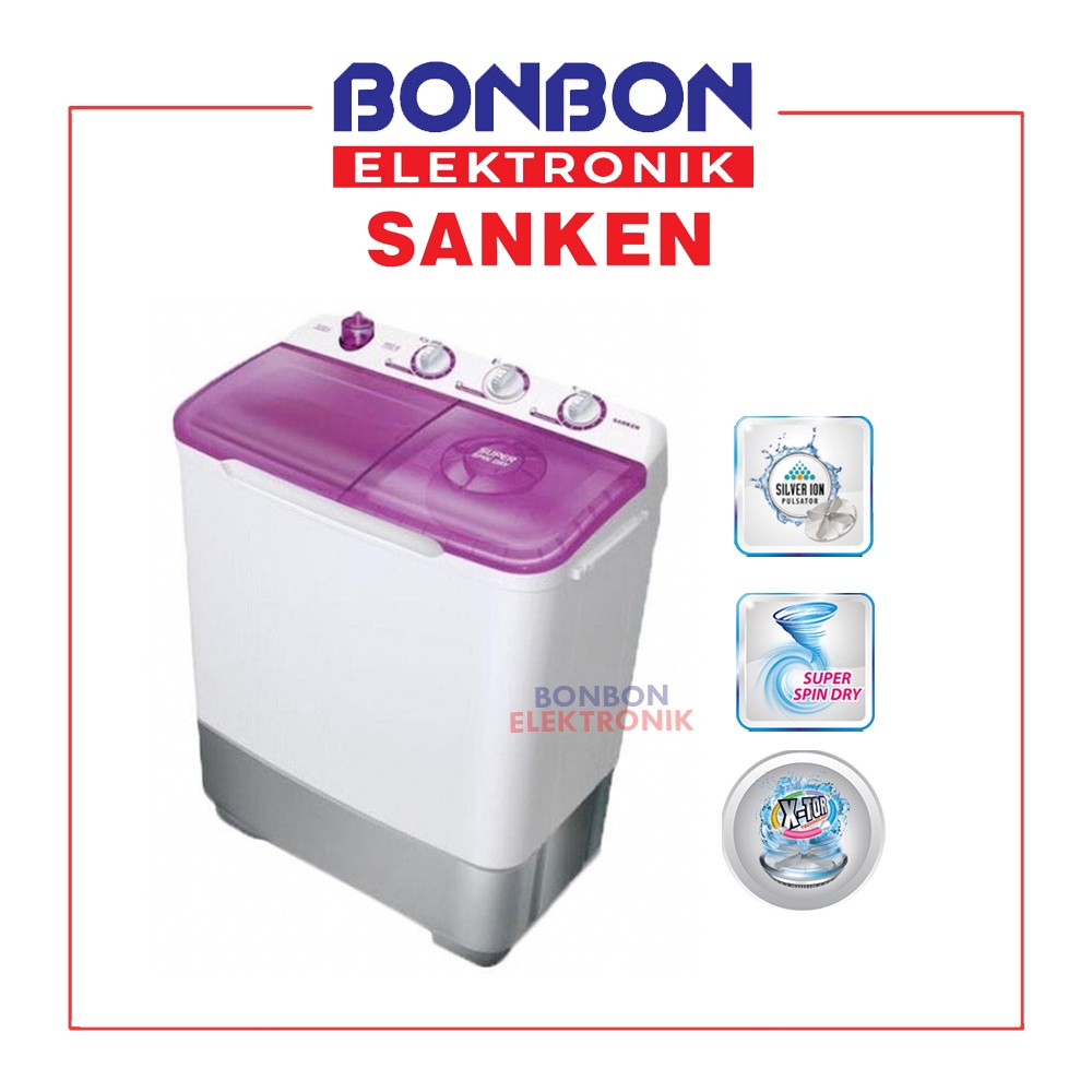 Sanken Mesin Cuci 2 Tabung 8KG TW-8800EVL / TW 8800 EVL / TW8800