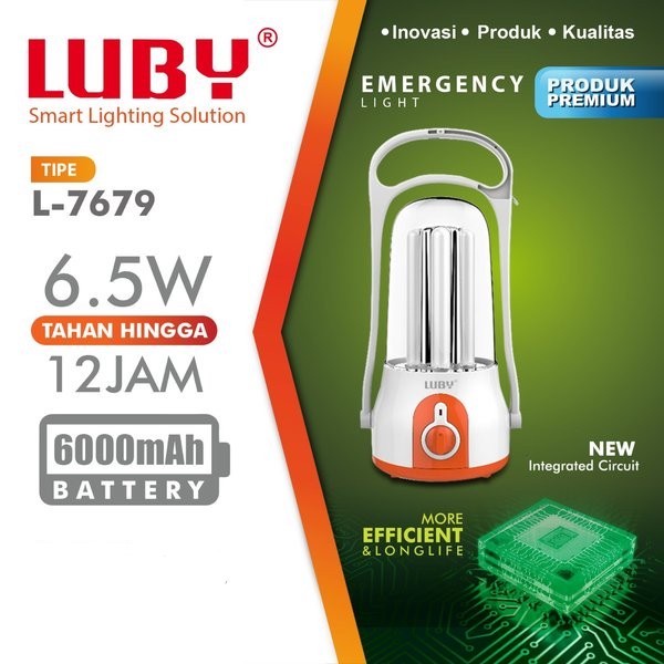 Luby Lampu Emergency Petromak L7679 SMD 65 LED with Dimmer Switch Rechargeable 12 Jam