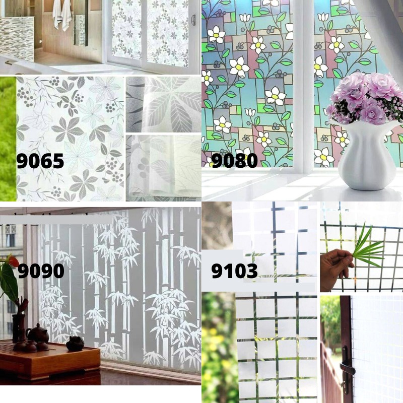 STIKER STICKER KACA LEBAR 90CM WALLPAPER WALPAPER FILM DEKORASI RUMAH PINTU JENDELA KAMAR MANDI SANBLAST SANBLAS SUNBLAST SUNBLAS KACA WALL PAPER WALLSTICKER WALLSTIKER WELPAPER KACA BAMBU BUNGA DAUN KOTAK PUTIH HITAM BURAM BUREM POLOS MINIMALIS 3D