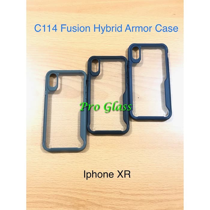 C114 Iphone X/XS/XR/XS MAX Fusion Hybrid Premium Armor Case Silicone Acrylic