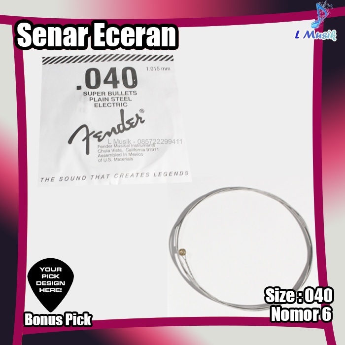 SENAR GITAR ECERAN SATUAN FENDER NOMOR 4 5 6 024 032 040