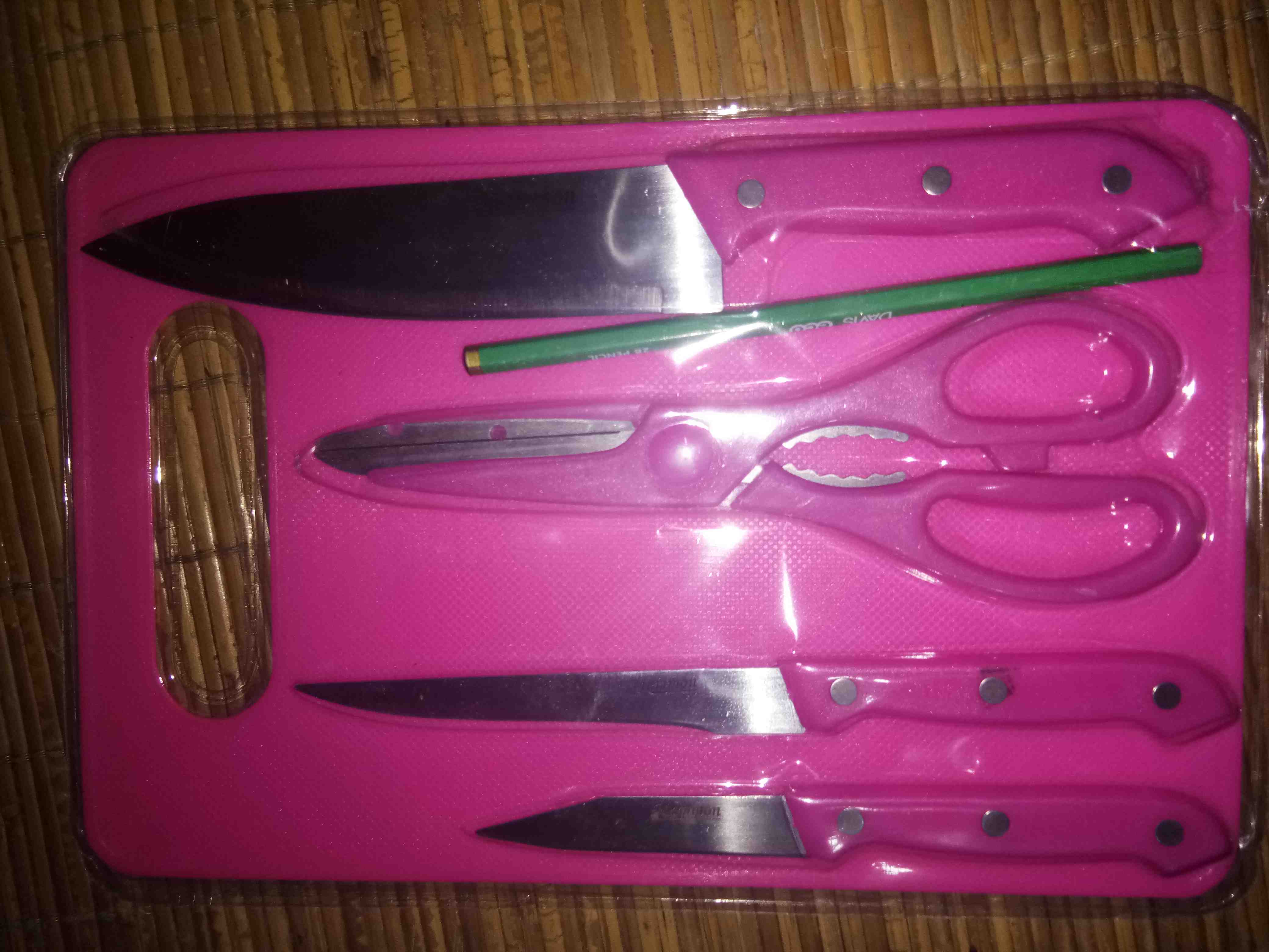 Set Pisau Dapur Plus Talenan/set Pisau Dapur 5 In 1