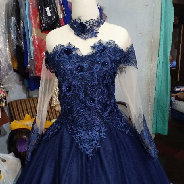 Baju pengantin tile susun brukat 3D