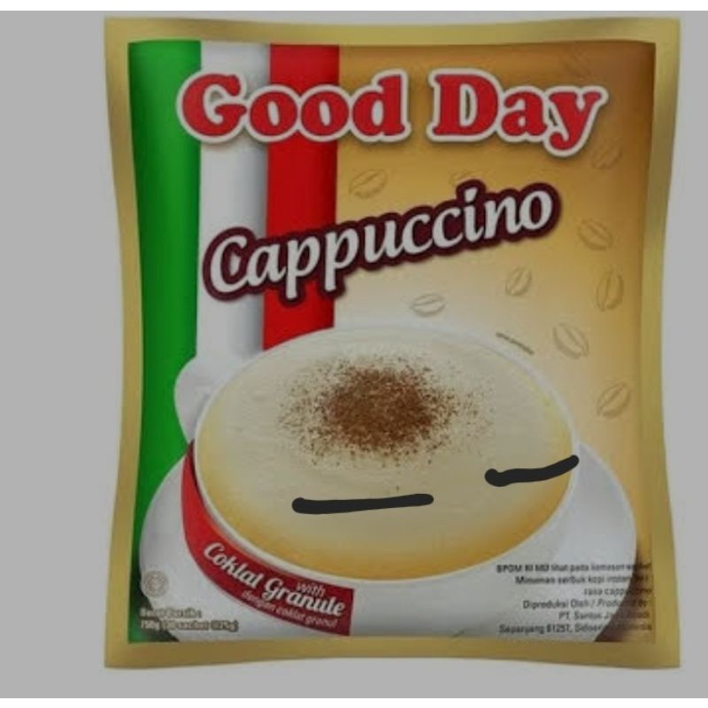 

Good Day Cappuccino Renceng/Kopi Good Day Cappuccino 25 Gram ( 1 Renceng isi 10 Sachet )