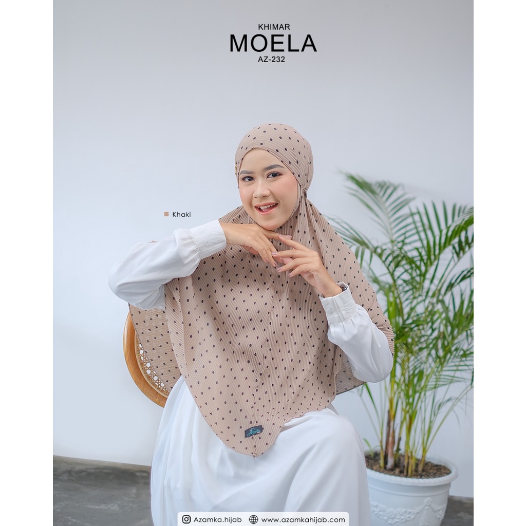 Moela Khimar Plisket Padi | Jilbab Instan Syari | Hijab Model Azamka Terbaru | Cerutty Nyaman Motif 
