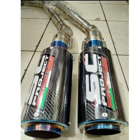 Knalpot RACING CB 150 R LED , CBR 150 R LED SC PROJECT CARBON SUARA NGE BASS