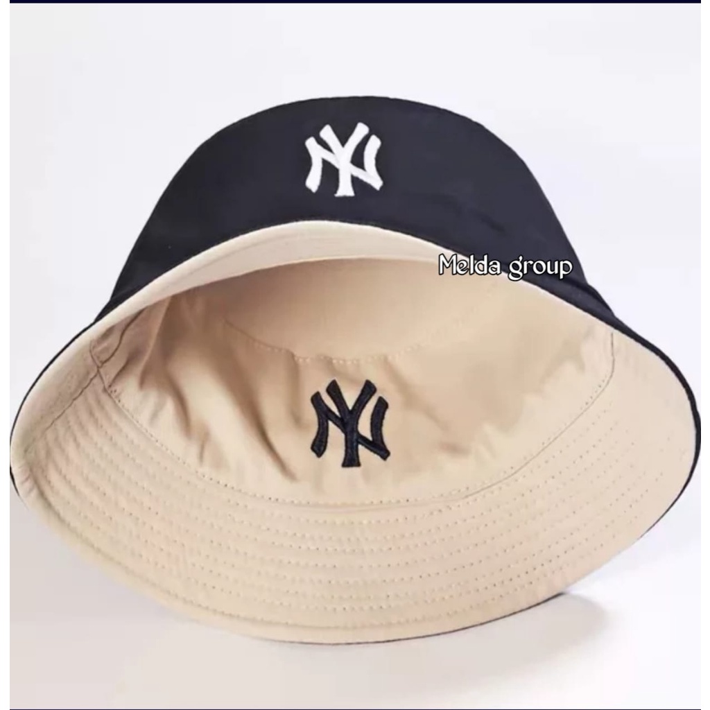 Topi Bucket Hat Bolak Balik Dua Sisi Bordir NY002 / Bucket Hat NY