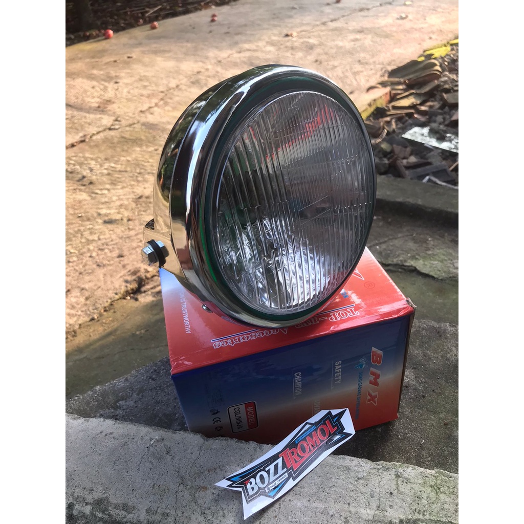 LAMPU DEPAN NINJA SS HEAD LAMP NINJA SS BULAT CHROME KW SUPER KOMPLIT BOLA LAMPU FITTING LAMPU TERMU