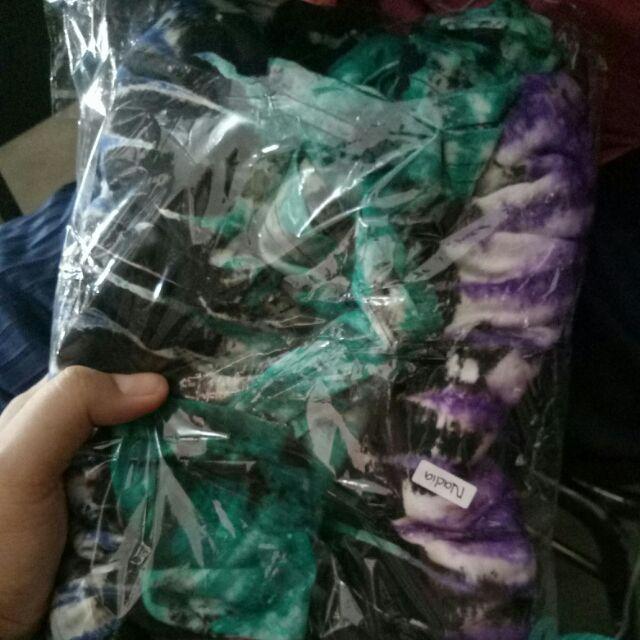 Gamis Kaos Maxi Dress Hitam Motif Abstrak Blacktiedye Ld 110-115 Busui Friendly Batik Pekalongan