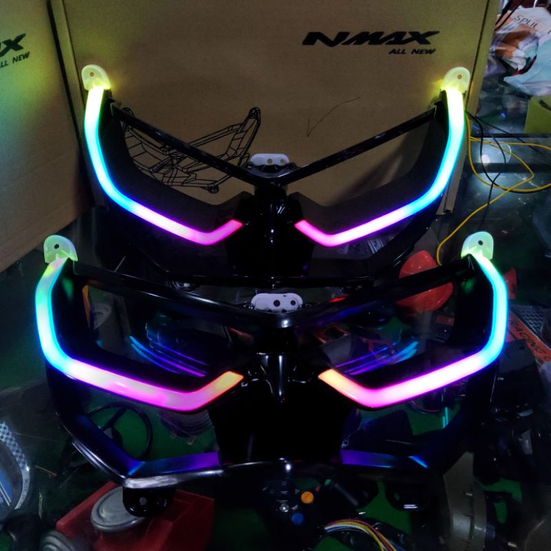 Lampu Alis NMAX NEW RGB CKS Lampu Alis Plus Frame All New Nmax Cks