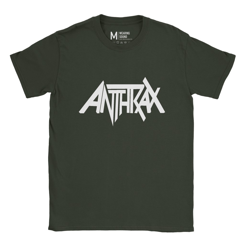 Baju Kaos Band Anthrax Logo Forest Green