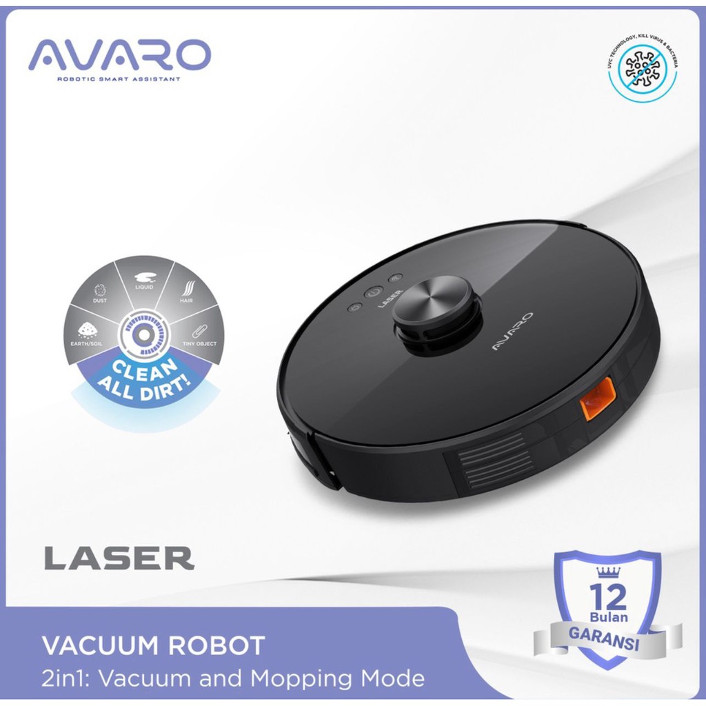 AVARO Laser Robotic Vacuum Cleaner With Aplikasi