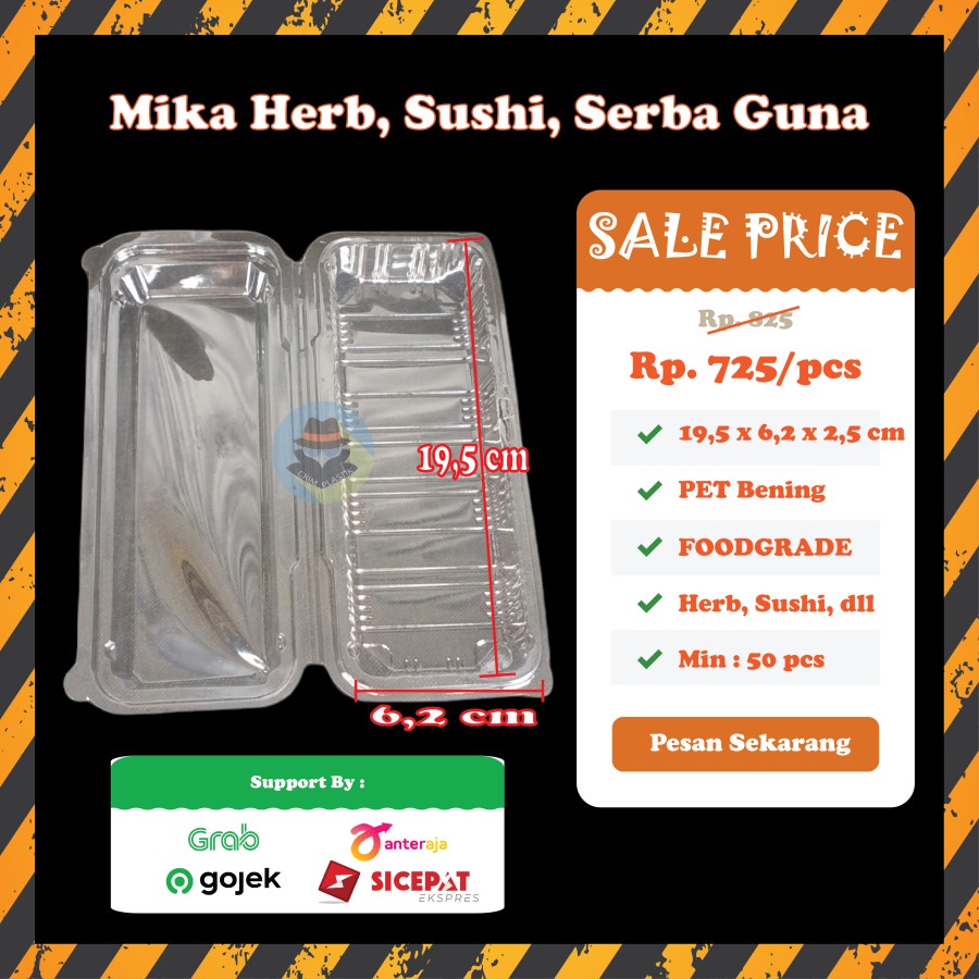 Tray Mika Sushi / SSC 6 | 1 Pack Isi 50 Pcs