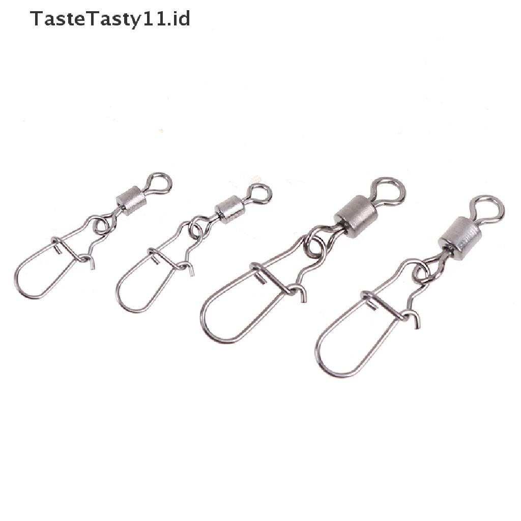 (TasteTasty) 200pcs Kili-Kili Pancing rolling swivel Bahan stainless Steel