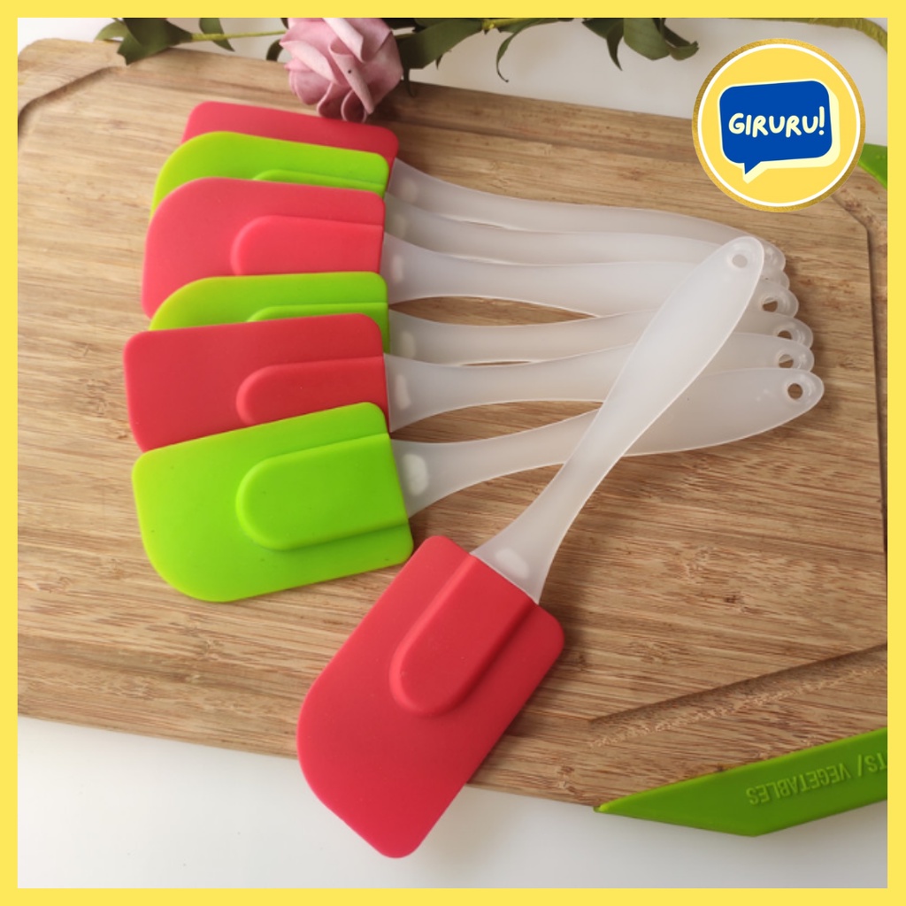 Spatula Silicone Alat Aduk Adonan Kue Anti Lengket Food Grade Elastis Tahan Panas Oles Cake Silikon / KUAS SILICON TAHAN PANAS / KUAS MENTEGA / KUAS BBQ / FOOD BRUSH / KUAS SILICON FOOD GRADE / Spatula Polesan Kue / Spatula Pengaduk Adonan Sebaguna