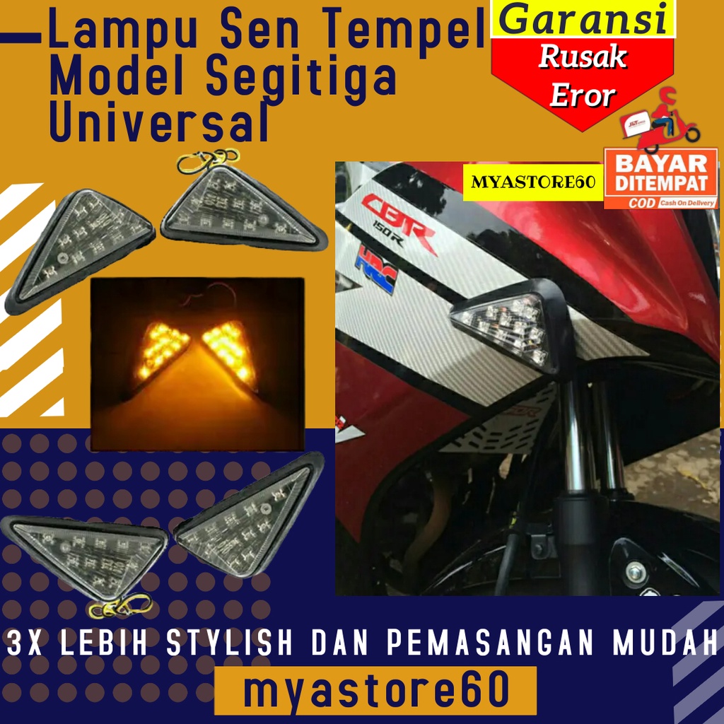 Lampu Sen Sein Tempel Model Segitiga GSX R 150 Ninja 250 FI Ninja RR R15 R25 CBR150R UNIVERSAL